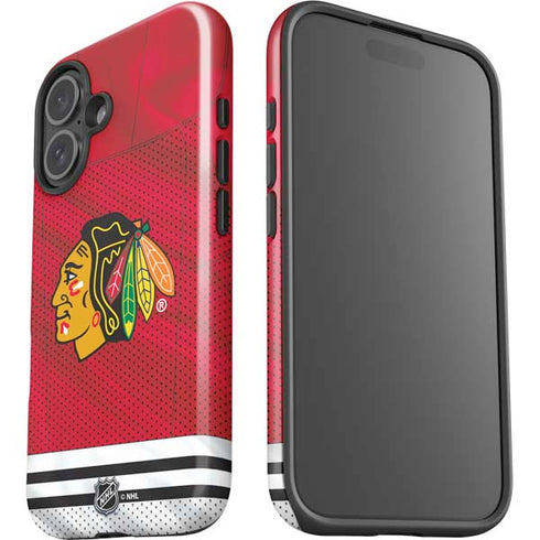NHL Blackhawks Red Stripes iPhone 16 Plus Impact Case